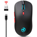 Ratón Inalámbrico Recargable de 2.4G, 650mAh, Ajustable a 3600DPI, Iluminación RGB de 7 Colores, Ergonómico y Silencioso para Oficina, Portátil, PC y Juegos