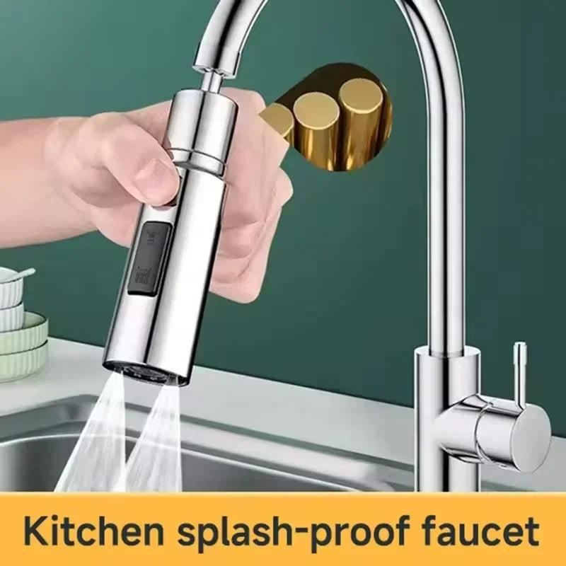 Cabezal de Grifo de Cocina Premium con 3 Modos, Antisalpicaduras, de Aleación Metálica, Ahorrador de Agua, Filtro de Ducha Ajustable para Fregadero Universal