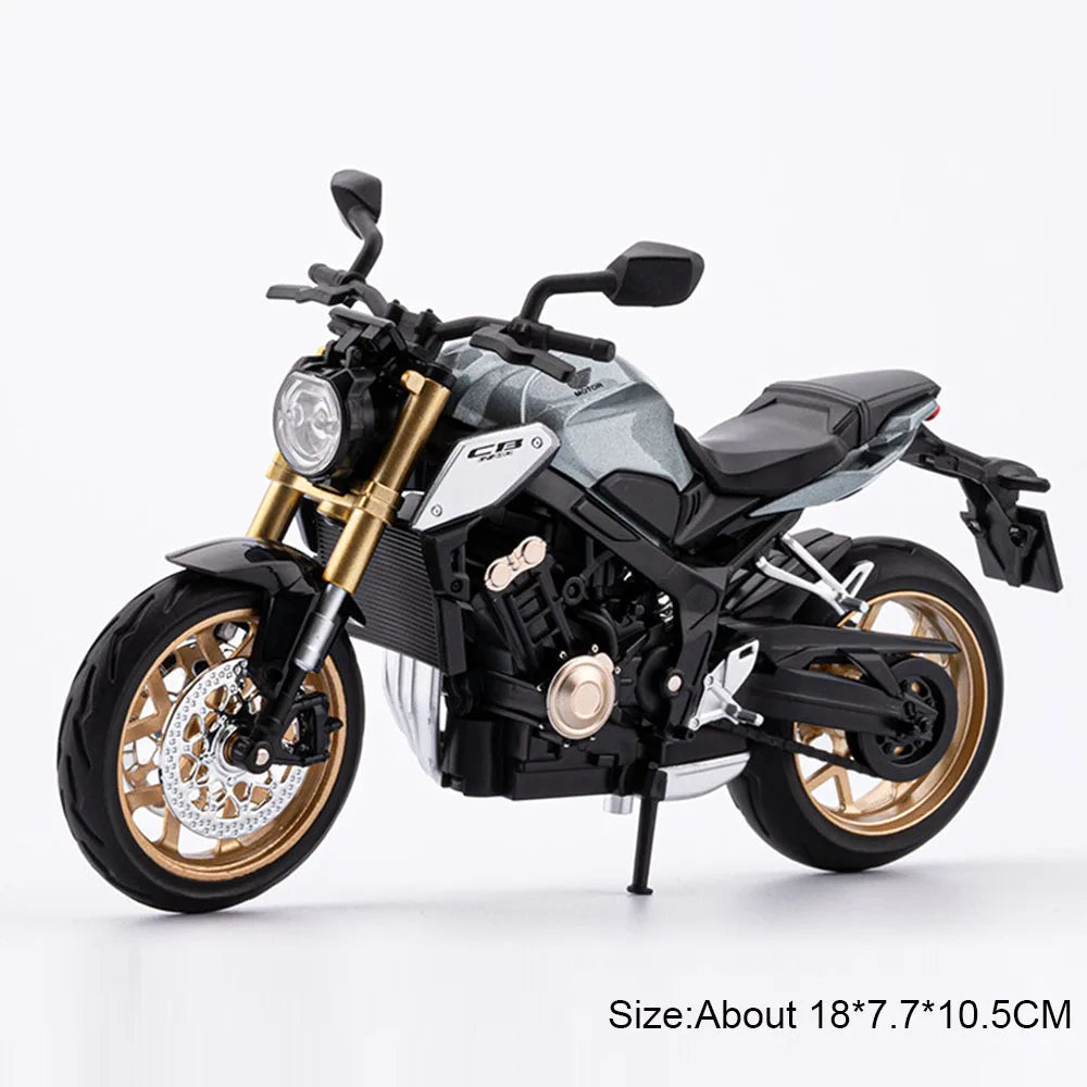 1:12 Honda CB650 CB400F juguetes de coches de aleación fundida modelos dirección de la rueda delantera de la motocicleta con vehículos ligeros de sonido coleccionar adornos