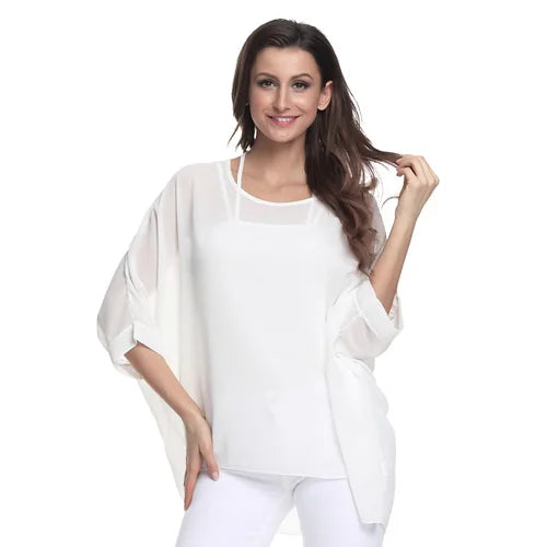 Novedad 2015 de mini vestidos casuales de gasa con estampado de flores para señoras, vestidos estilo bohemio con manga de murciélago en tallas grandes 4XL 5XL 6XL