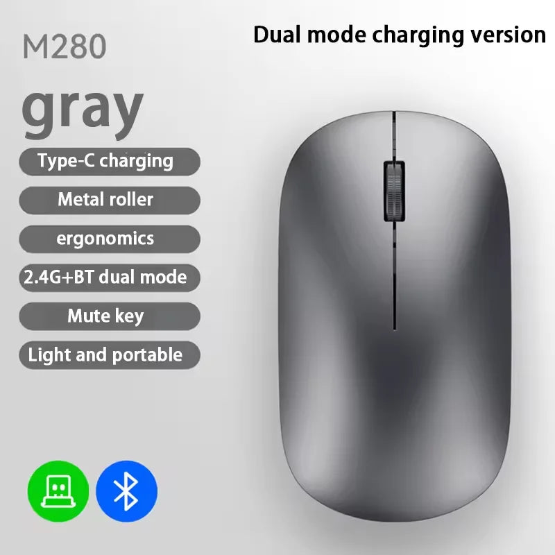 Nuevo Ratón Inalámbrico con Carga Tipo-C, Clic Silencioso, Portátil, Ergonómico, Universal para Oficina, Ligero, para Juegos, Sin Ruido, 2026