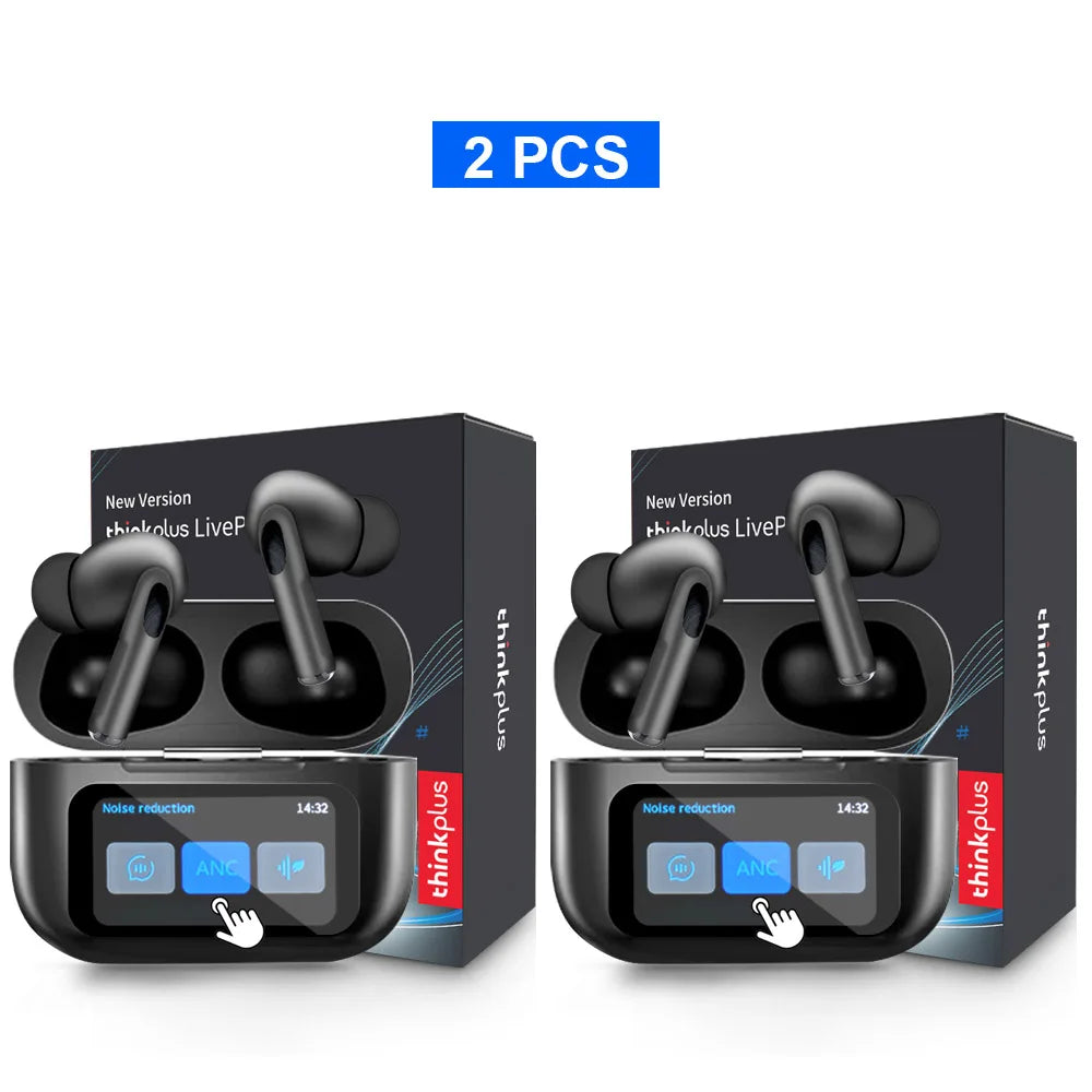 Original Thinkplus auriculares inalámbricos Bluetooth ANC auriculares con reducción de ruido HD micrófono llamada Gamer auriculares LED Control de pantalla táctil