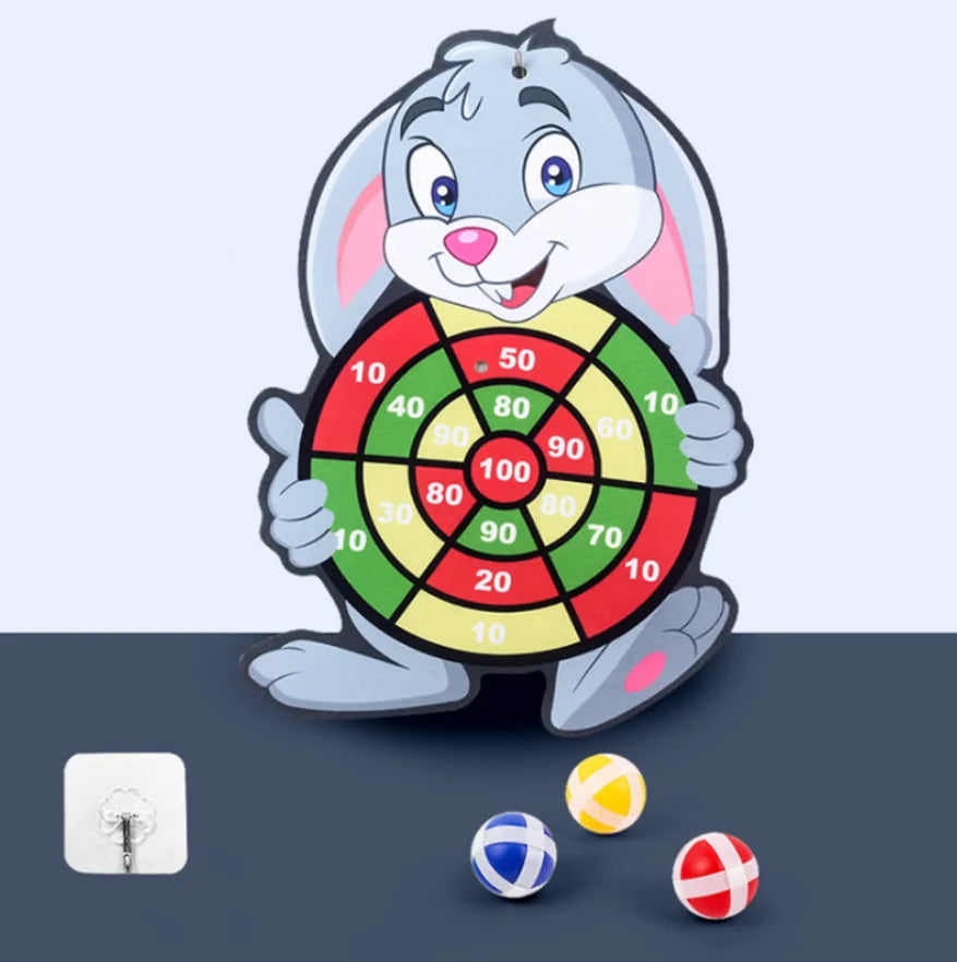 Juguetes Montessori para niños de 2 a 4 años, tablero de dardos de animales de dibujos animados, bola adhesiva, juguetes educativos interactivos familiares para bebés