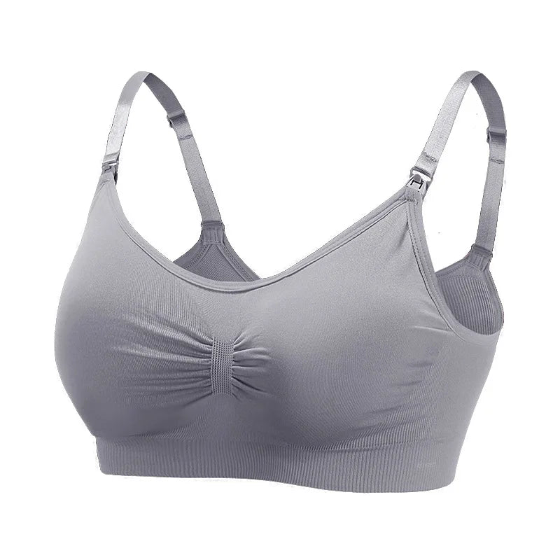 Sujetadores de lactancia de alta calidad, de algodón, para embarazadas, ropa interior sin costuras, talla grande, transpirable, con efecto push-up.