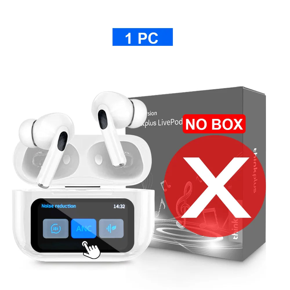Original Thinkplus auriculares inalámbricos Bluetooth ANC auriculares con reducción de ruido HD micrófono llamada Gamer auriculares LED Control de pantalla táctil