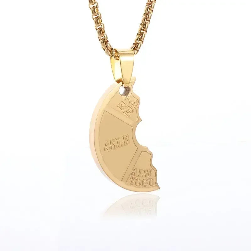 Colgante de mancuernas de levantamiento de pesas de acero inoxidable para hombre musculoso, collar de barra para culturismo, joyería deportiva para gimnasio para mujer