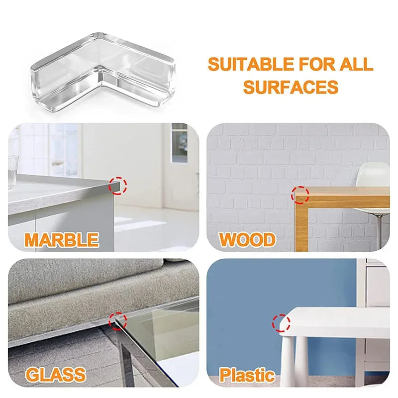 Protector de esquinas de silicona para seguridad de bebés, protector de bordes de mesa suave y transparente, anticolisión, 4/10 Uds.
