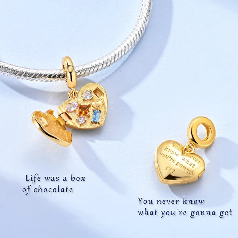 Abalorio de Plata de Ley 925 con Forma de Corazón y Cielo Estrellado, Abalorio Familiar de Madre, Hija e Hermana, Compatible con Pulseras, Colgante, Joyería DIY para Mujer, Regalo