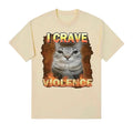 Camisetas I Crave Violence Funny Cat Meme para hombres y mujeres, moda Harajuku, camiseta bonita de alta calidad, camisetas puras de gran tamaño