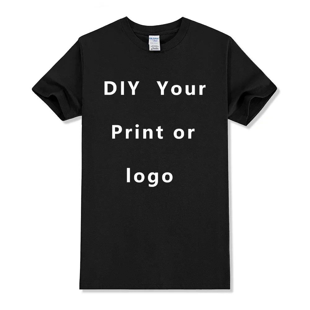 Camisa de manga corta de Color sólido con cuello redondo de algodón puro 100%, libre para agregar su propio diseño, camiseta informal suave, camiseta personalizada