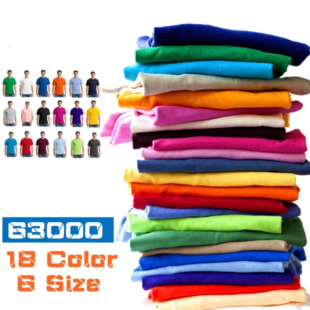 Camisa de manga corta de Color sólido con cuello redondo de algodón puro 100%, libre para agregar su propio diseño, camiseta informal suave, camiseta personalizada