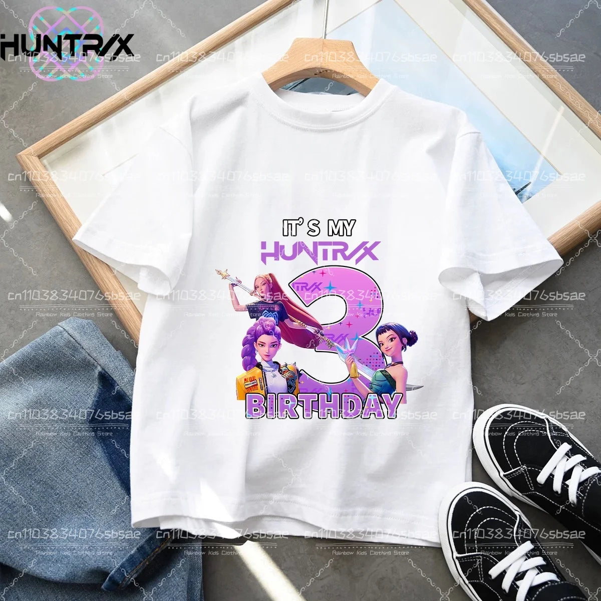 Camiseta Kpop Demon Hunters Number, Tops Kawaii Rumy para cumpleaños, ropa de fiesta para niñas, camiseta de verano de manga corta de algodón, ropa para niños, Boutique