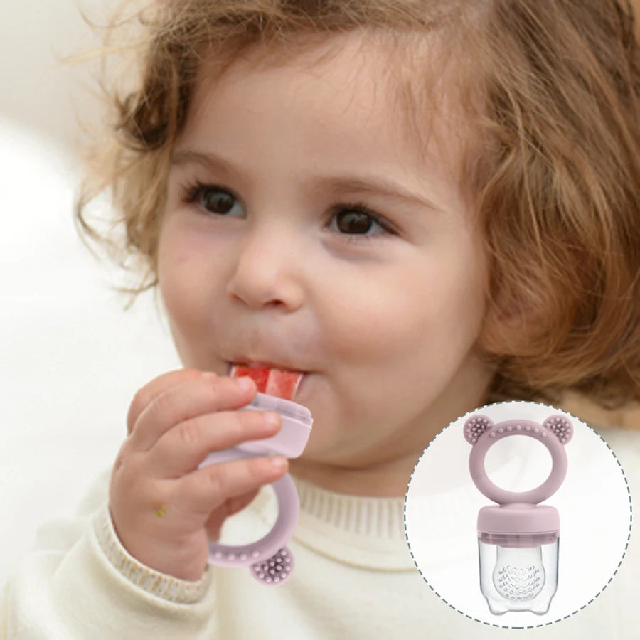 Chupete de silicona para bebé, cubierta para alimentador de frutas, pezón para comida fresca de frutas y verduras, accesorios para bebé recién nacido