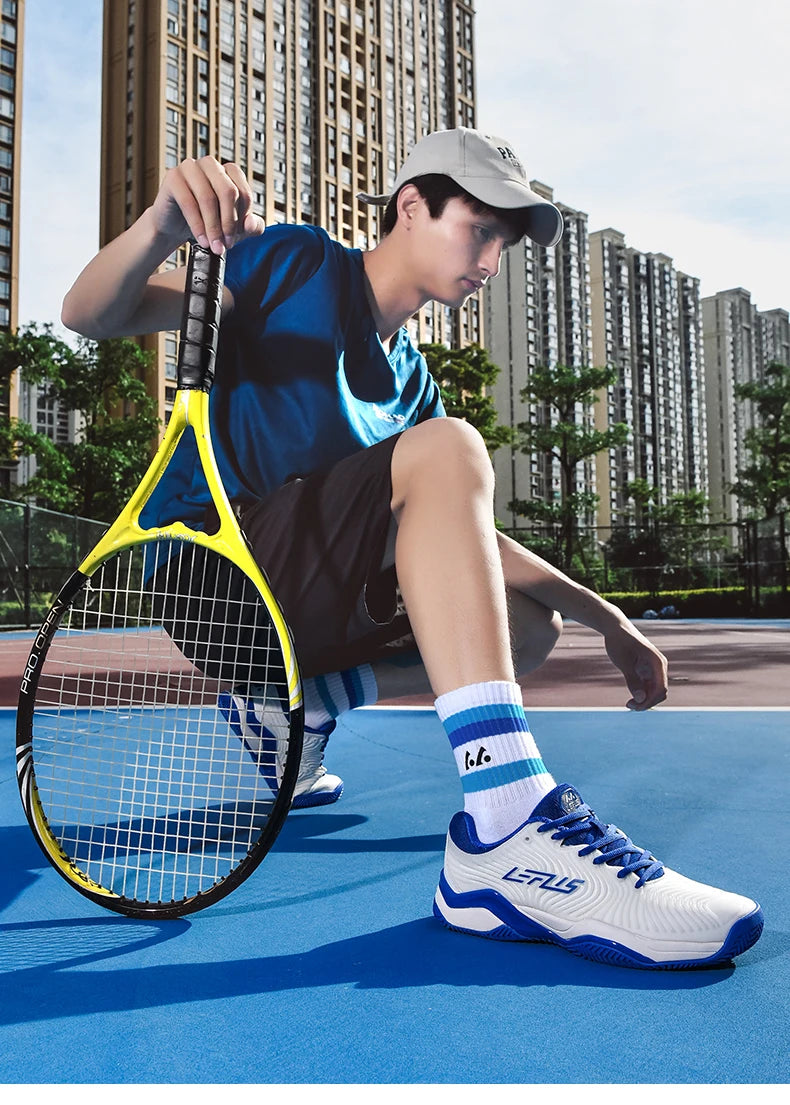Zapatillas de tenis profesionales para hombres y mujeres, zapatillas de bádminton y voleibol transpirables para entrenamiento deportivo de interior, competición antideslizante