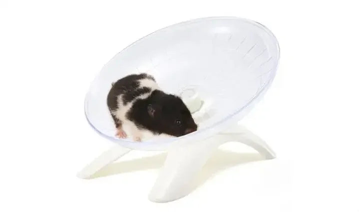 Rueda para correr para hámster, platillo volador silencioso, rueda de eje de acero, juguetes de disco para correr, jaula, accesorios para hámster de animales pequeños