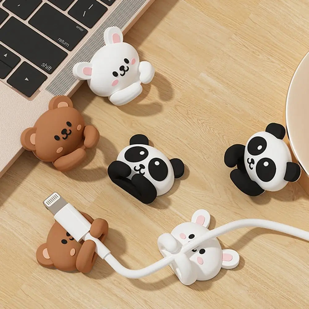Clip para Cables Autoadhesivo con Diseño de Animal Bonito, Organizador de Escritorio, Enrollador de Cables, Clip para Ratón