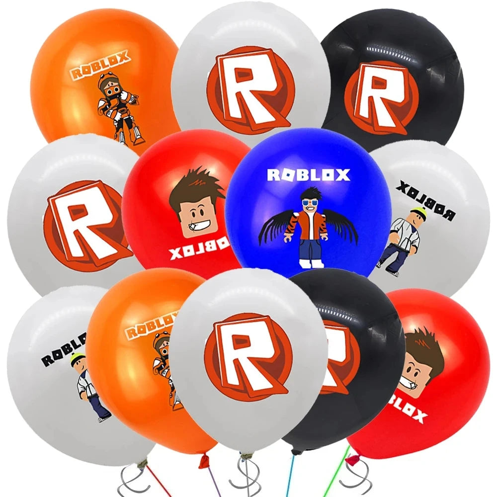Roblox-Juego de decoración para fiesta de cumpleaños, vajilla de juego, bolsa de regalo, mantel, globo, adorno para pastel, telón de fondo, suministros para fiesta Baby Showe Roblox
