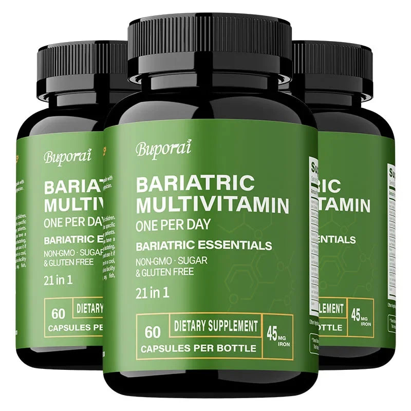 Suplemento multivitamínico bariátrico: contiene 21 vitaminas y minerales para promover la salud general y mantener los niveles de energía