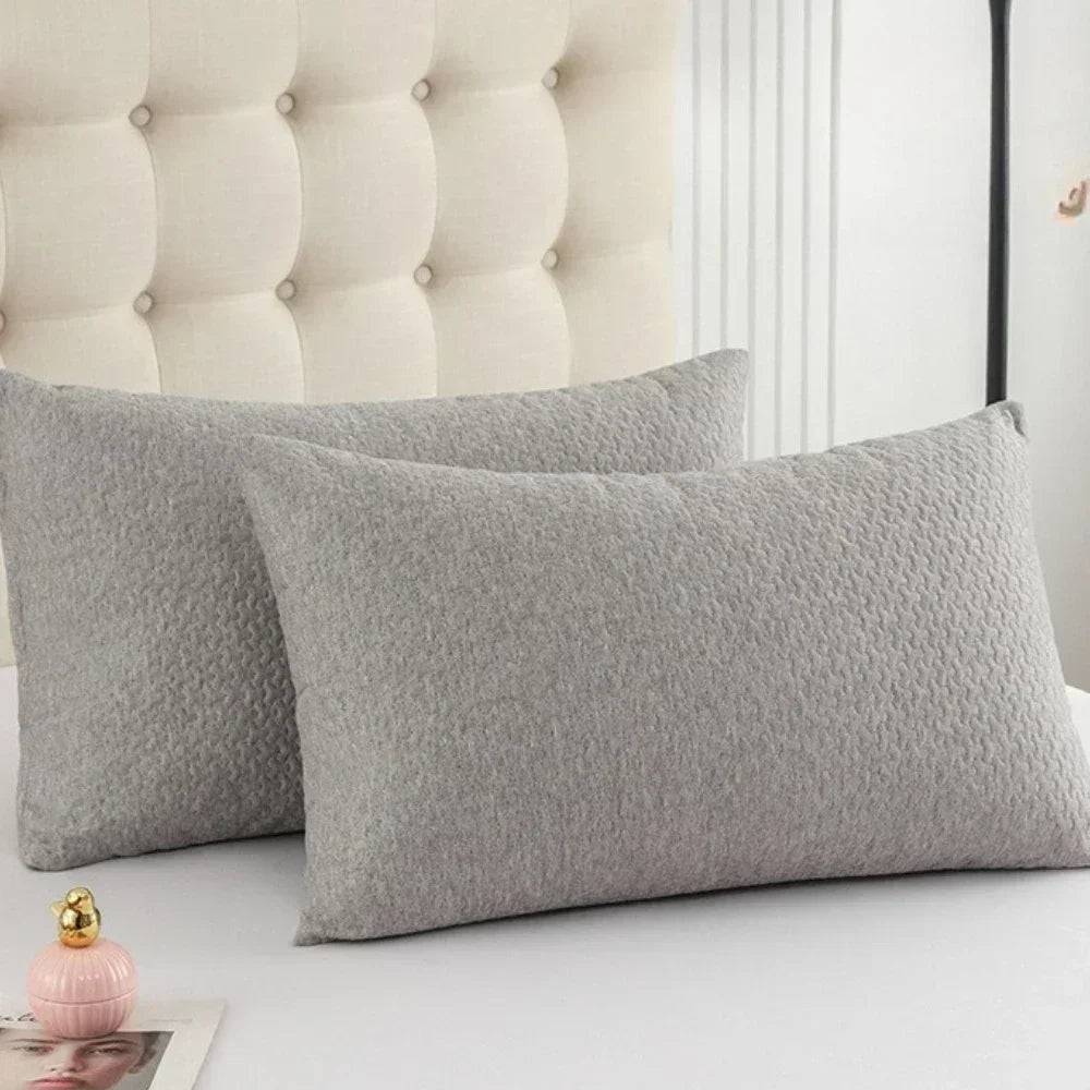 Funda de almohada de fibra de bambú, capa de aire de fibra sándwich con almohada impermeable de algodón, funda protectora para el hogar, lavable a máquina