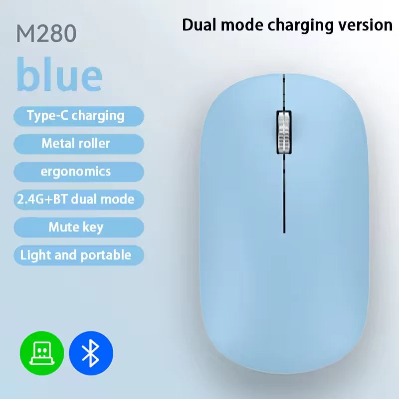 Nuevo Ratón Inalámbrico con Carga Tipo-C, Clic Silencioso, Portátil, Ergonómico, Universal para Oficina, Ligero, para Juegos, Sin Ruido, 2026