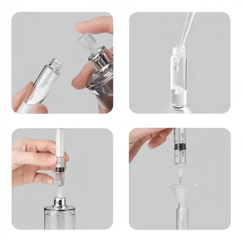 Juego de suplemento de perfume de 20/40 piezas: embudo de plástico, pipeta, cuentagotas y jeringa-idal para viajes y cosméticos de bricolaje
