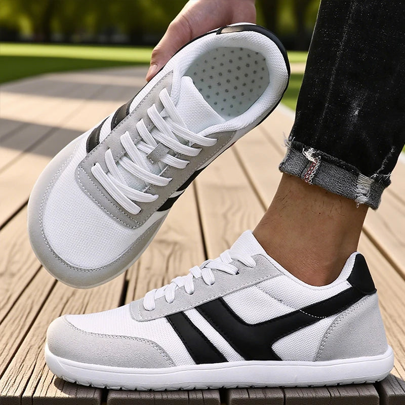 Tenis De Hombre con punta ancha, zapatos descalzos, minimalistas, transpirables, cómodos, para caminar al aire libre, deportivos, informales, azules, 2025