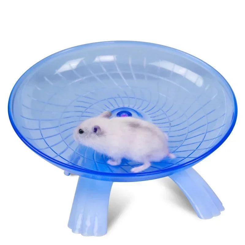 Rueda para correr para hámster, platillo volador silencioso, rueda de eje de acero, juguetes de disco para correr, jaula, accesorios para hámster de animales pequeños
