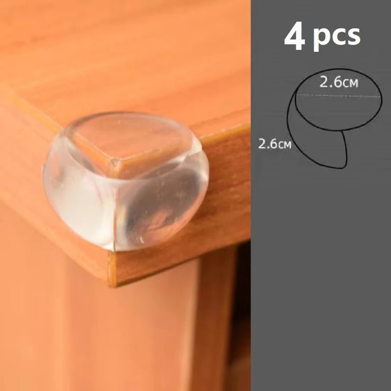 Protector de esquinas de silicona para seguridad de bebés, protector de bordes de mesa suave y transparente, anticolisión, 4/10 Uds.
