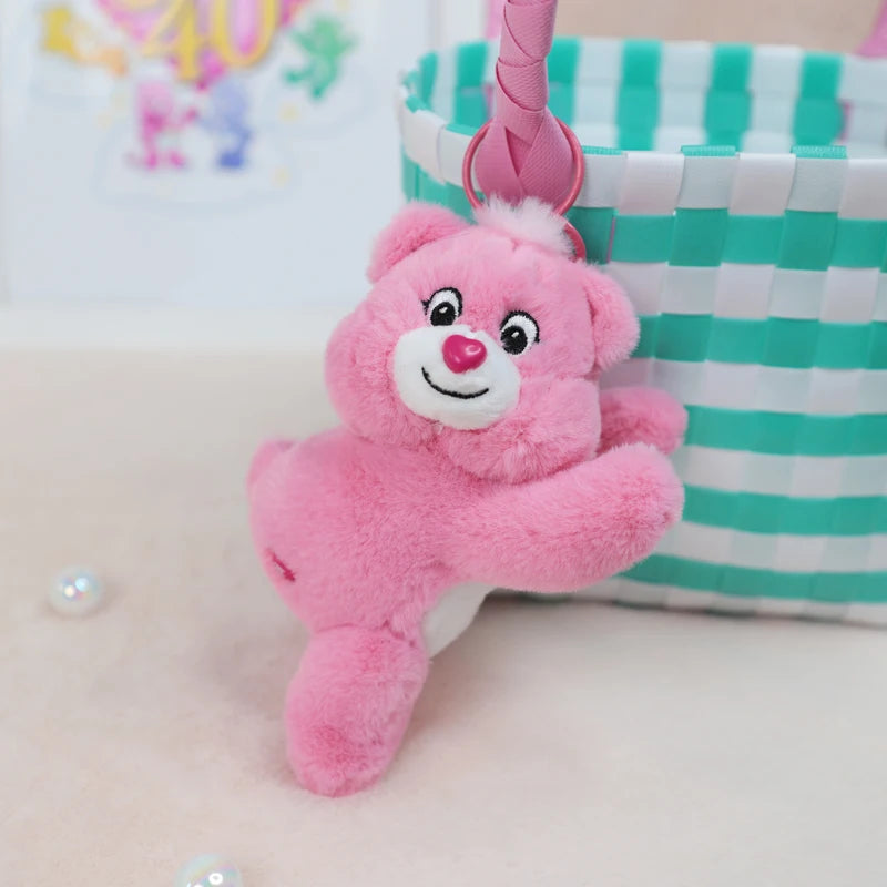 Care Bears Lindo Colgante de Peluche de Dibujos Animados, Oso Acostado, Juguete de Peluche, Colgante para Bolso, Correa para Teléfono, Regalo de Cumpleaños, Accesorio para Llavero