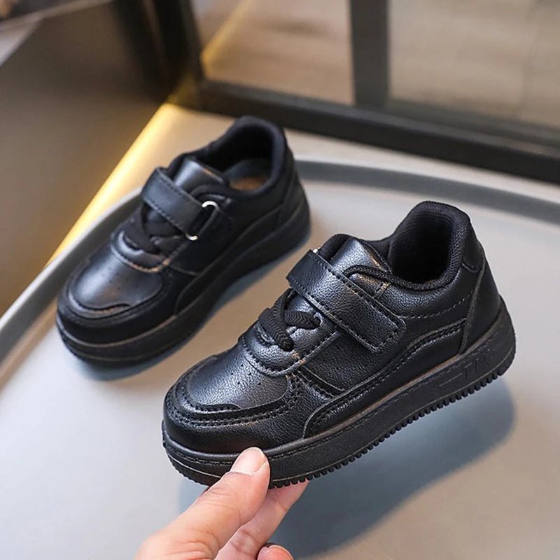 Zapatillas de Tenis para niños y niñas, zapatos deportivos informales de suela suave de cuero, color blanco, primavera y otoño, novedad