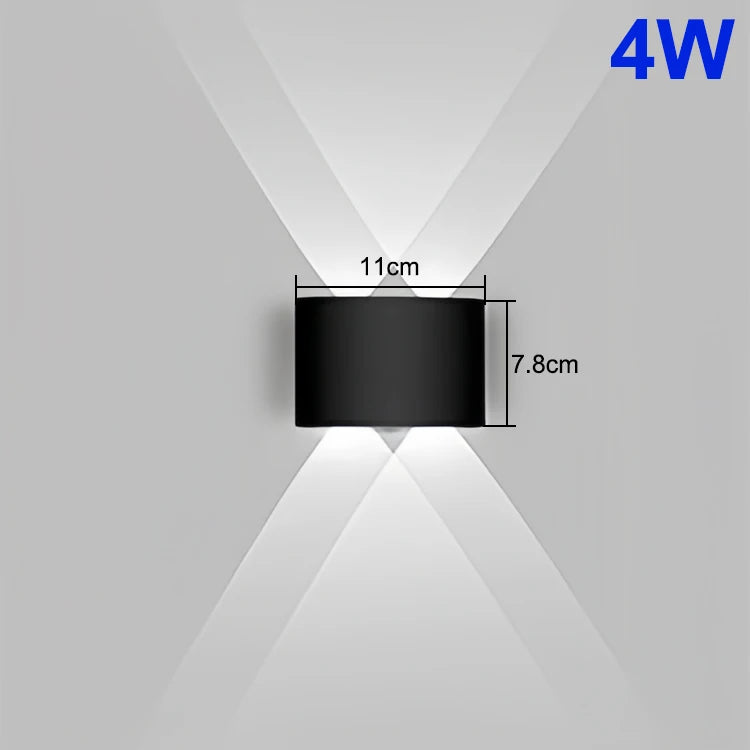Lámpara de pared LED arriba y abajo, luz de pared Interior impermeable para dormitorio, sala de estar, pasillo, iluminación interior y exterior