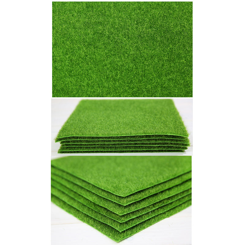 Alfombra de césped de 15cm, alfombras de césped artificiales verdes, musgo de jardín falso para casa de muñecas, calcomanías de juguete, 1 ud.