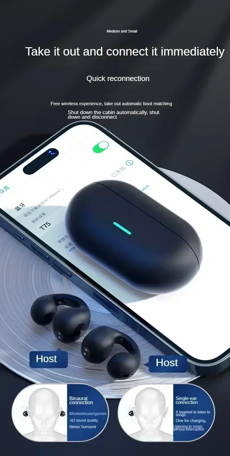 Original T75 TWS Control táctil auriculares inalámbricos Bluetooth auriculares deportivos auriculares de música para teléfonos Iphone Xiaomi