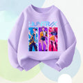 Nuevas camisetas de manga larga para niños, estilo primavera, con estampado de dibujos animados K POP, suéteres casuales para niñas, sudadera con cuello redondo, top transpirable para niños