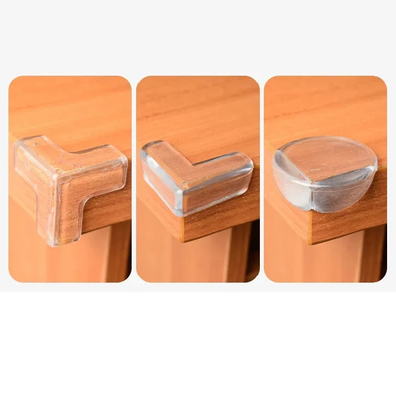 Protector de esquinas de silicona para seguridad de bebés, protector de bordes de mesa suave y transparente, anticolisión, 4/10 Uds.