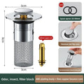 Tapón de fuga para lavabo de acero inoxidable con núcleo rebotante antiolor, tapón de desagüe a presión para fregadero, accesorio universal para lavabo, instalación fácil, anti‑catarata, duradero, premium topplus 202