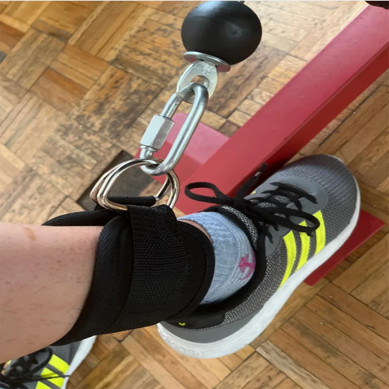 Correas de tobillo ajustables para fitness con anillo en D, soporte para entrenamientos de fuerza de piernas en gimnasio, polea con hebilla, protector deportivo de seguridad para abductores.