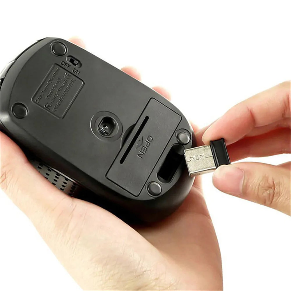 Ratón inalámbrico 2,4G, ratón silencioso, ratón óptico portátil para oficina, 1600 niveles de DPI ajustables para Notebook, PC, portátil, MacBook