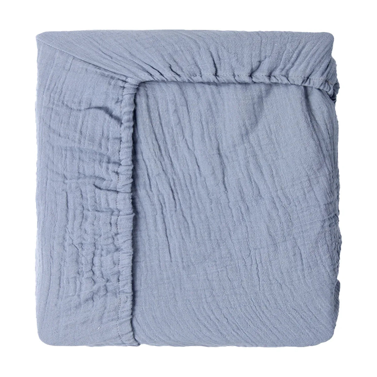 Sábana ajustable para cuna de muselina arrugada de algodón 100% para bebé, suave, transpirable, Color sólido, funda de colchón para cuna de bebé, ropa de cama