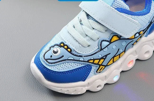 Zapatillas LED informales con bonitos dibujos para niños, zapatos para niñas, zapatos de iluminación transpirables de malla, zapato iluminado para bebés