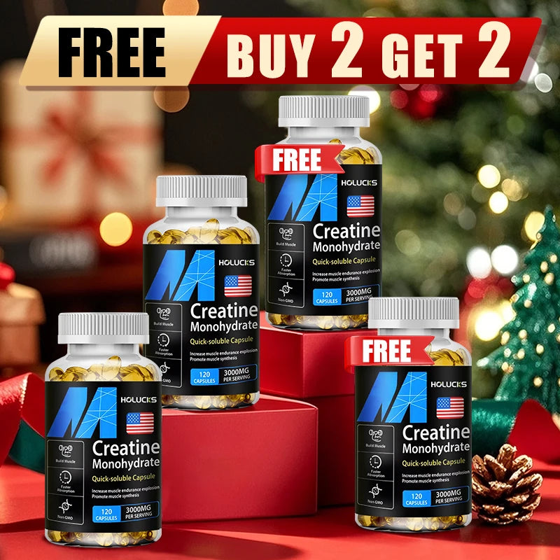 ¡Compre 2 y obtenga 2 gratis! Monohidrato de creatina Cápsulas de 3000 mg, apoya los músculos magros y el rendimiento, la pérdida de grasa y la aptitud total, vegano