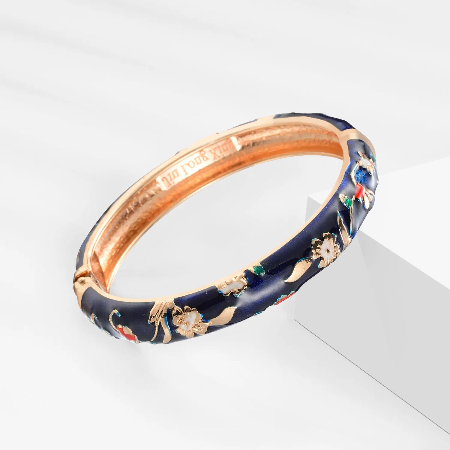 Pulsera esmaltada para mujer, brazaletes cloisonné en la mano, pulseras florales de mano para mujer, joyería africana, regalos para el día de la madre de la India de Dubai