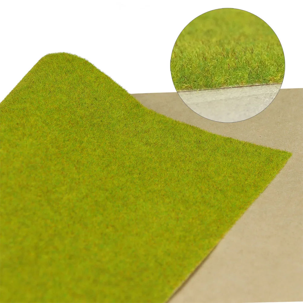 Evemodel-alfombrilla de césped de 0,4 m x 1m, modelo de césped Artificial verde, alfombras de césped para modelo arquitectónico, diseño de tren de paisaje, escala HO O N