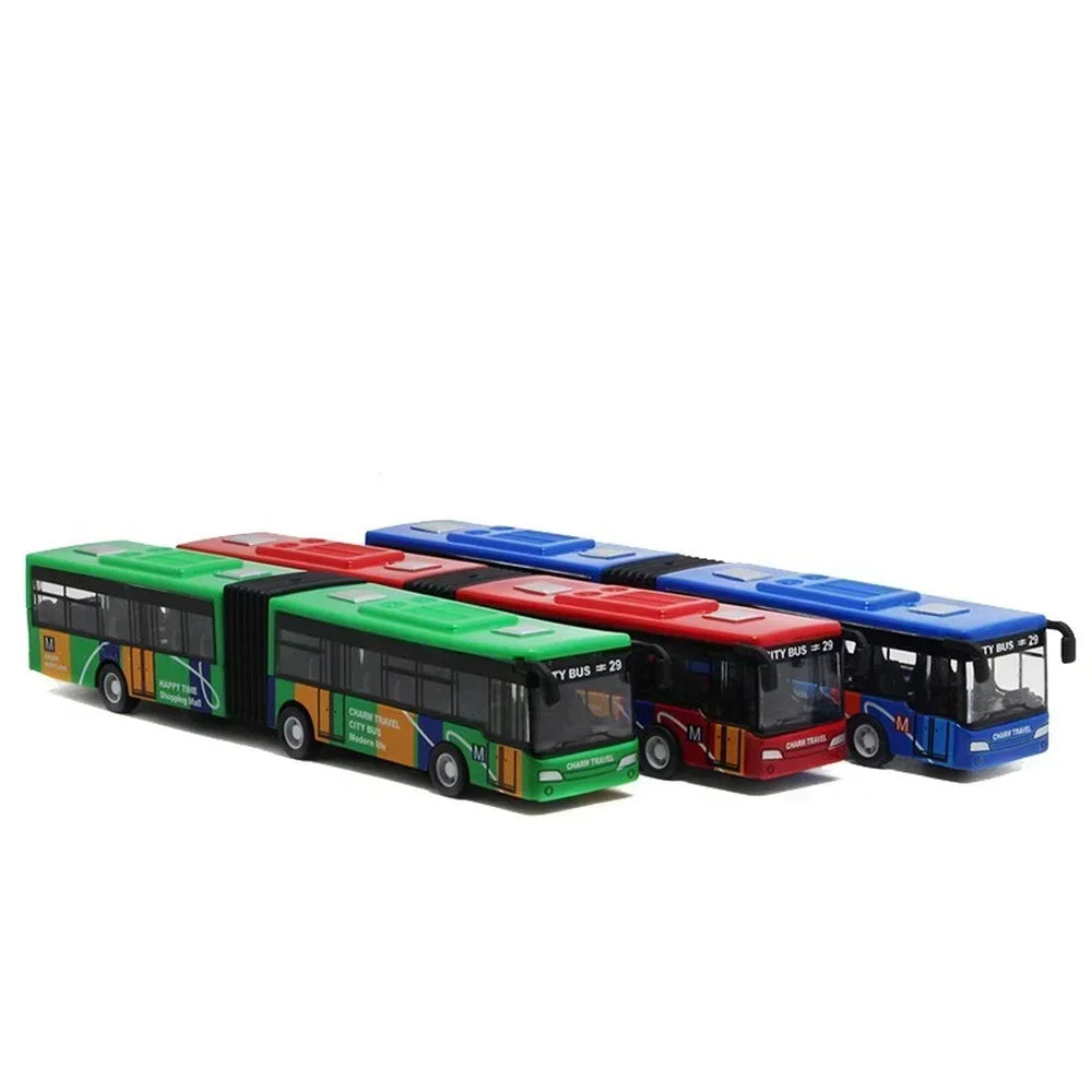 Modelo de autobús urbano de aleación 1:64, vehículos City Express Bus, autobuses dobles, vehículos fundidos a presión, juguetes, coche divertido extraíble, regalos para niños