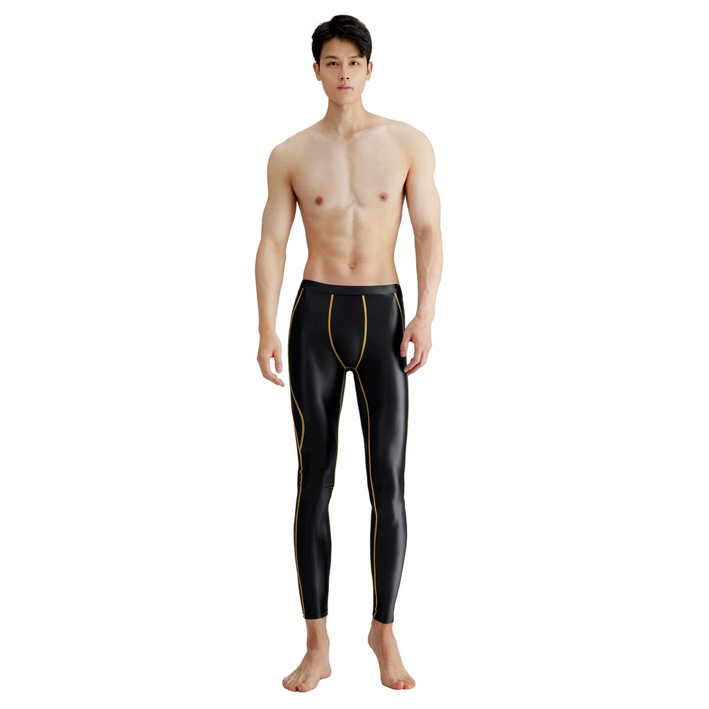 AMORESY-mallas deportivas de satén para hombre, pantalones elásticos de cintura alta, transpirables, de secado rápido, para correr y Yoga