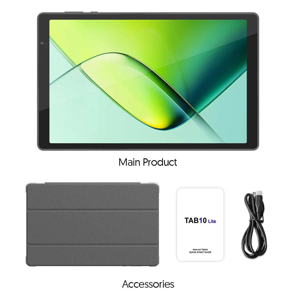 Tablet Android 14 de 10 pulgadas, procesador de cuatro núcleos, 4 (2+2) GB de RAM + 32 GB de ROM, memoria ampliable de 1 TB, batería de gran capacidad de 6000 mAh