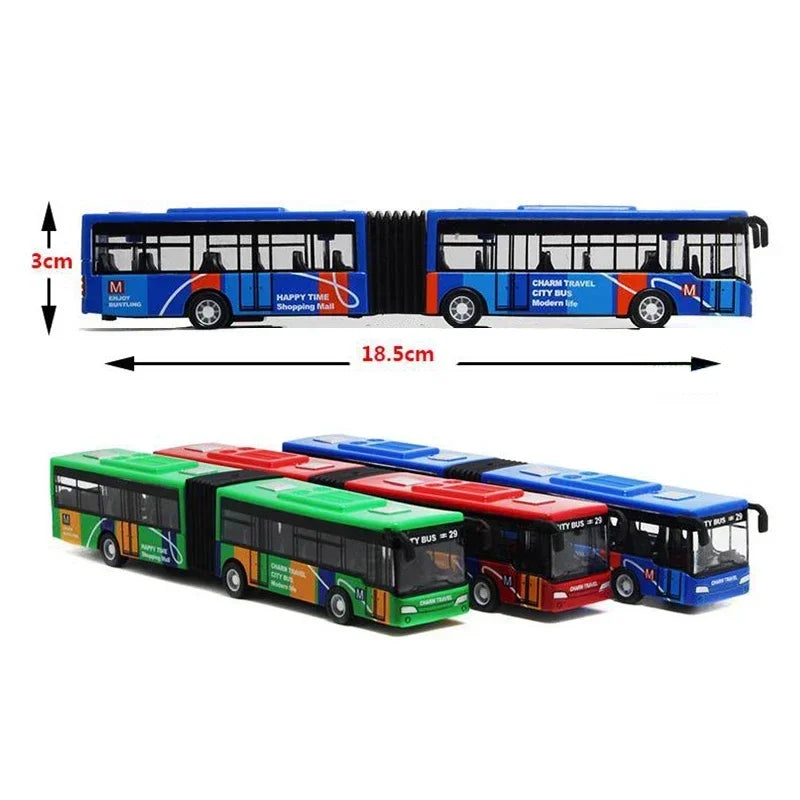 Modelo de autobús urbano de aleación 1:64, vehículos City Express Bus, autobuses dobles, vehículos fundidos a presión, juguetes, coche divertido extraíble, regalos para niños