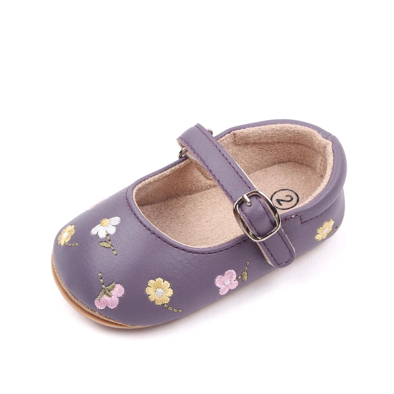 Sandalia de verano para bebé Estilo Mary Jane Linda flor bordada