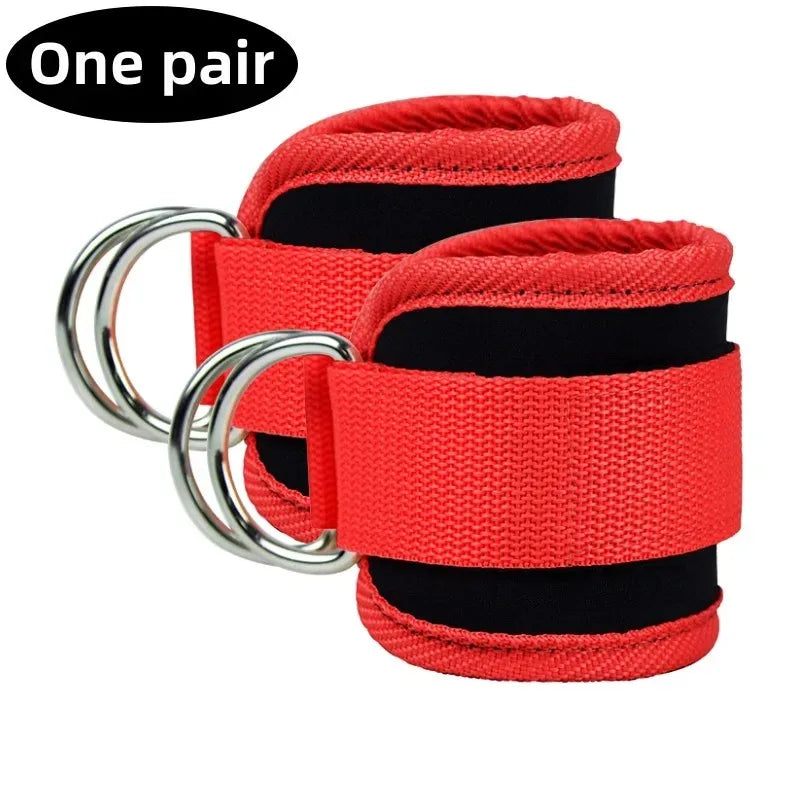 Correas de tobillo ajustables para fitness con anillo en D, soporte para entrenamientos de fuerza de piernas en gimnasio, polea con hebilla, protector deportivo de seguridad para abductores.