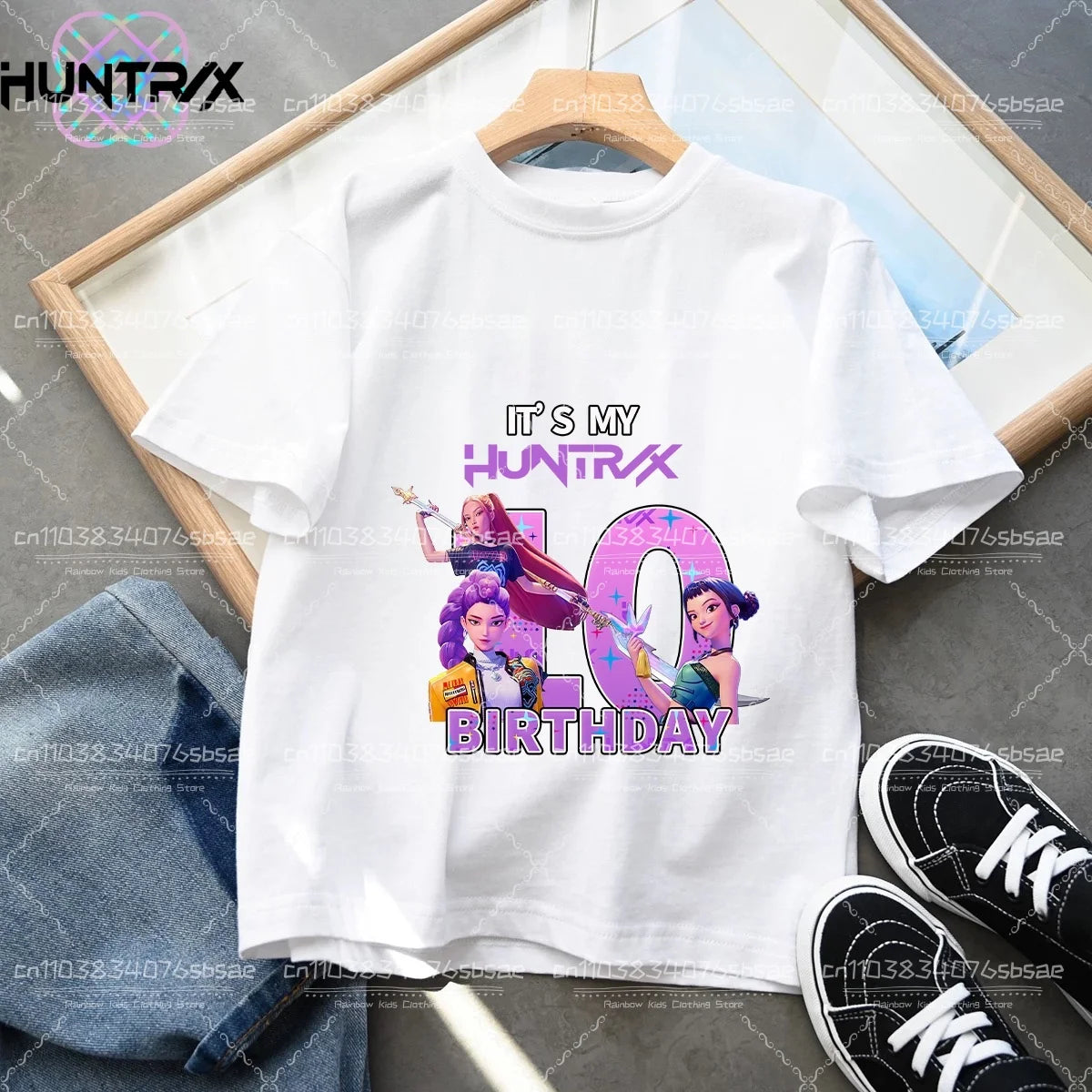 Camiseta Kpop Demon Hunters Number, Tops Kawaii Rumy para cumpleaños, ropa de fiesta para niñas, camiseta de verano de manga corta de algodón, ropa para niños, Boutique